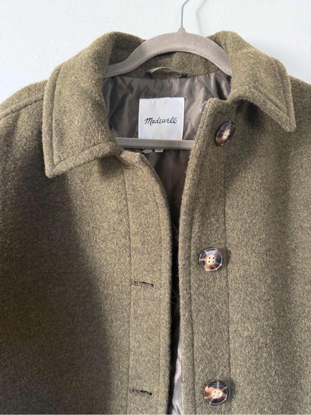 Madewell Olive Green Wool Pea Coat - Picture 4 of 4